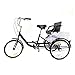 Triciclo per adulti da 50,8 cm con seggiolino per bambini, Trike per adulti a velocità singola, 3 ruote per adulti, Cargo Trike con cestino per la spesa, triciclo per anziani, nero