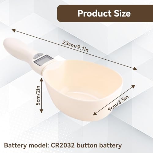 HERCHR Digitale Löffelwaage, Hundefutter Messbecher Digitalwaage Digitale Küchenwaage Messlöffel für Hunde und Katzen Pet Food Scoop Elektronische Digitaler Tierfutter Messlöffel Mit LED-Anzeige