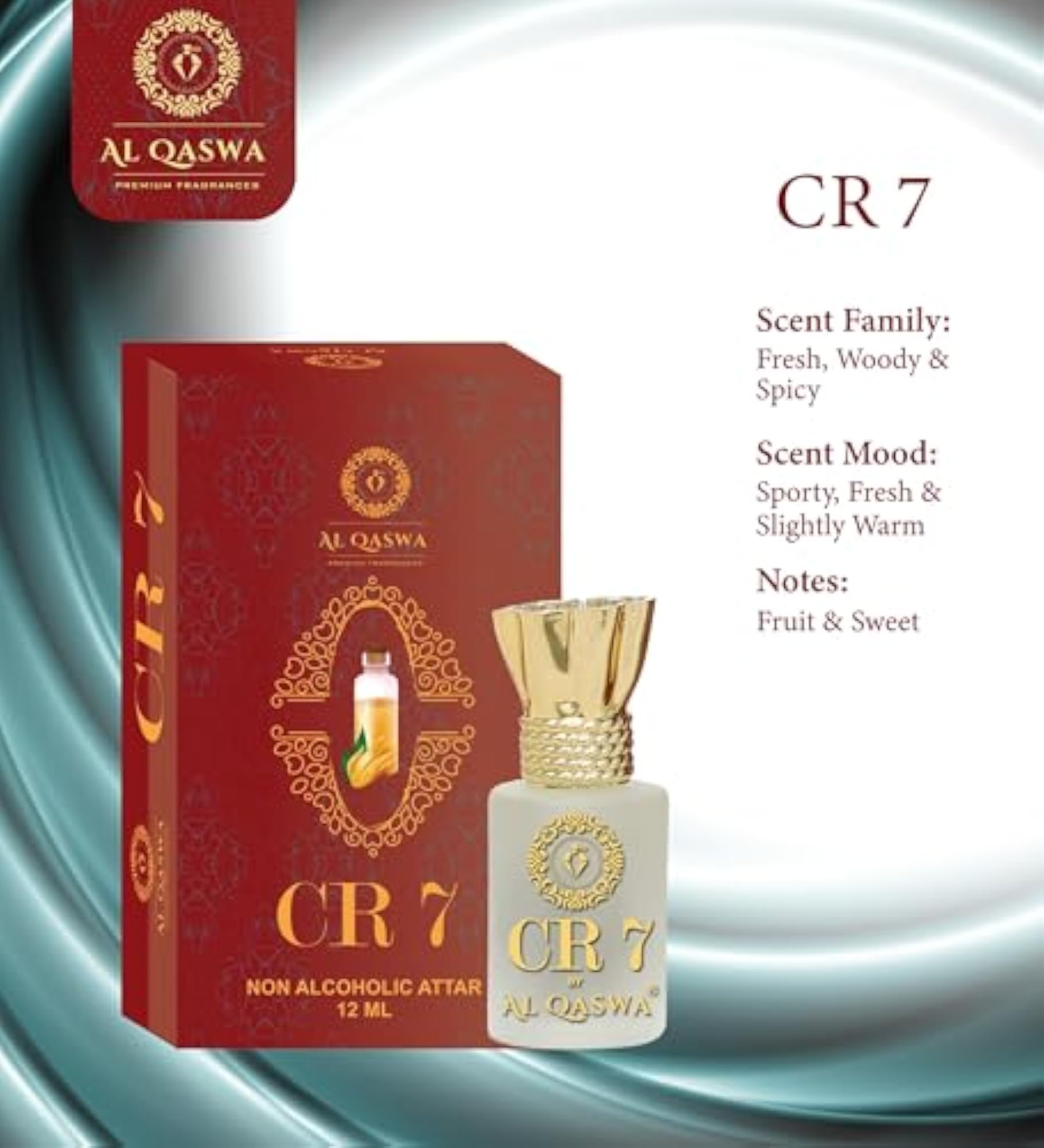 CR 7 Long-Lasting Alcohol-Free Perfume, 12ml