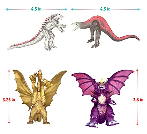 Twcare Exclusive Set Of 9 Godzilla Vs Kong Toys Movable Joint Action Figures, King Of The Monster Dinosaur Shin Ultima Ghidorah Skull Crawler Destoroyah Mecha Mechagodzilla Cake Toppers Pack #TOP3