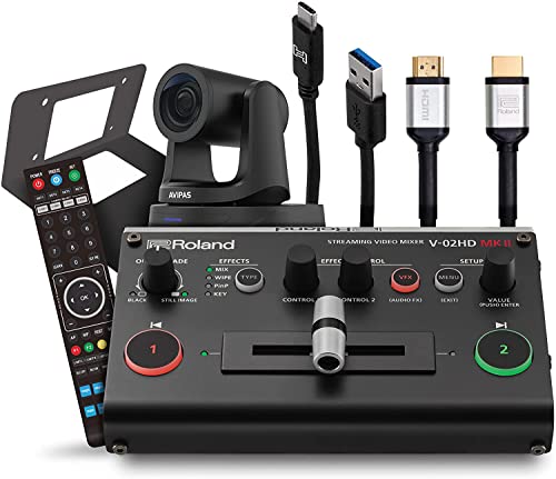 Image of Roland PTZ-1G-V02 PTZ Single Grey Camera Bundle with Headphones, Instrument Cable, and Austin Bazaar Polishing Cloth