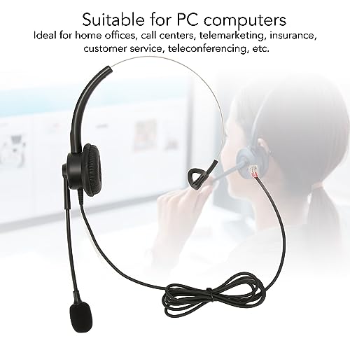 Auricular de un oído negro para centro de llamadas con diadema ajustable 5