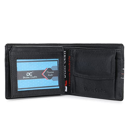 Image of Dezire Crafts Men Formal, Casual Black Artificial Leather Wallet (6 Card Slots) (Black1)