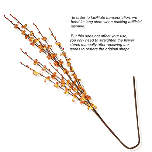 Starryle 10Pcs 29.5'' Long Artificial Orange Jasmine Flowers Faux Flowers For Fall Decoration Fall Floral For Home Kitchen Bedroom Festival Thanksgiving Party Decor (Orange) #TOP3