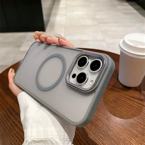 Étui de téléphone de luxe mat gris avec charge sans fil pour iPhone 16 Pro Max - 6