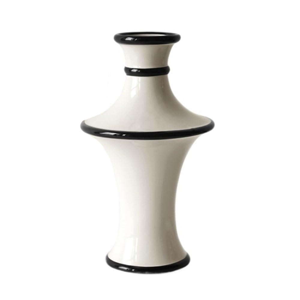 flower vase Vintage Color Block Ceramic Vase Hydroponic Flower Vessel for Living Room Entryway Decor(Large)