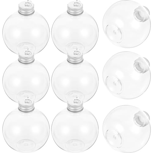 Holibanna Christmas Booze Balls Silver Christmas Ornaments Balls Plastic Clear Bauble Ball Fillable Round Balls Christmas Tree Decorations For DIY Craft Xmas Party 250ml 10Pcs