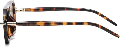 Miniatura 3 de JOVAKIT Gafas de sol retro de aviador para mujeres y hombres, lentes de sol rectangulares de lujo, patillas redondas, diseño de protección UV400