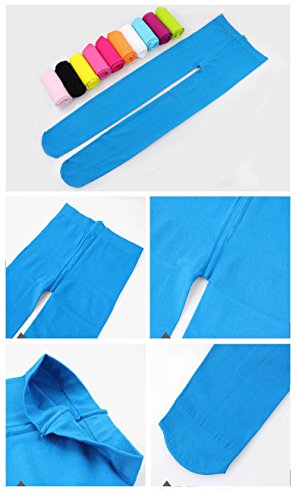 Image of Kids Girls Winter Warm School Uniforms Leggings Semi Opaque Basic Elastic Full Length Dance Stretchy Footed Tights (Large, D Pink Pantyhose)