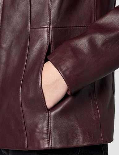 Image of Cole Haan Women's Leather Wing Collared Jacket (Standard and Plus Size)