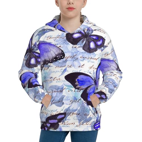 Butterflies Kid Hoodies Boys Sweatshirts Girls Pullover with Pocket