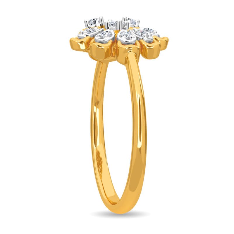 Image of KISNA 14k / 18k Real Gold & Diamond Ring | Diwali, Rakhi Rakshabandhan Gift for Sister /Bhabhi /Women | With Certificate of Authenticity & BIS-Hallmarked Gold Jewellery | Kerry Ring
