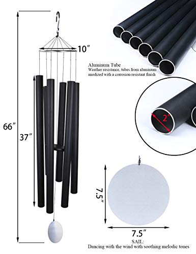 Mumtop Wind Chimes, 66 Inch Sympathy Wind Chimes, Large Deep Tone Aluminum Memorial Wind Chimes For Loss Of Loved One, Garden, Indoor And Outdoor Dec #TOP1