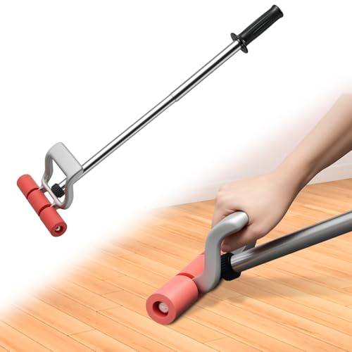 Floor and Wall Roller for Vinyl Flooring Heavy Duty Adjustable Rollers with Extendable 16 to 27.5 Handle Rubber Nylon Wheels for Linoleum Carpet LVP Veneer and Wall Covering