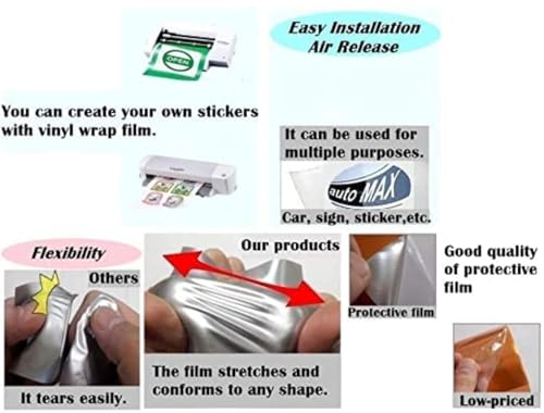 Image of CREON Vinyl Wrap for Car & Bike Self Adhesive Vinyl Wrap Sheet Sticker & Decal Roll Film Auto Car Vehical Air Release (2 feet x 4 feet, Black Glossy Wrap)