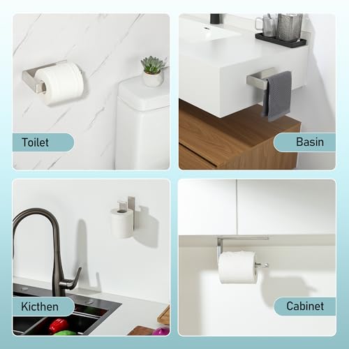 SAYAYO Toilettenpapierhalter Ohne Bohren Toilettenpapierhalter Gebürstet Klopapierhalter Selbstklebend Edelstahl Toilet Paper Holder WC Rollenhalter für Toilette und Badezimmer