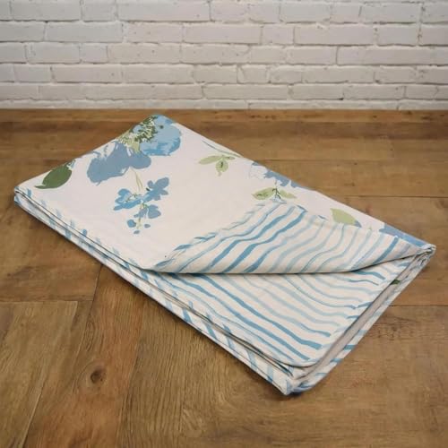 Image of HUESLAND 100% Cotton Reversible Dohar Double Bed Cotton | Soft Cambric Weave, Lightweight AC Blanket Double Bed for Summer & All Weather Use | 86 x 94 inches, Floral Fusion