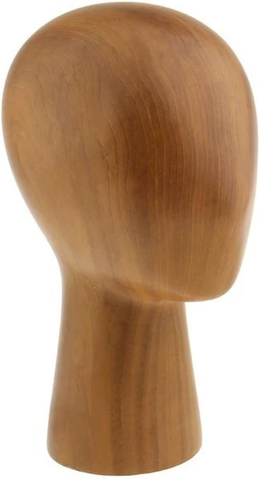 Mannequin Head, Wooden Mannequin Manikin Head Model Hair Wigs Caps Hat Display Holder Stand for Shop Hair Salon