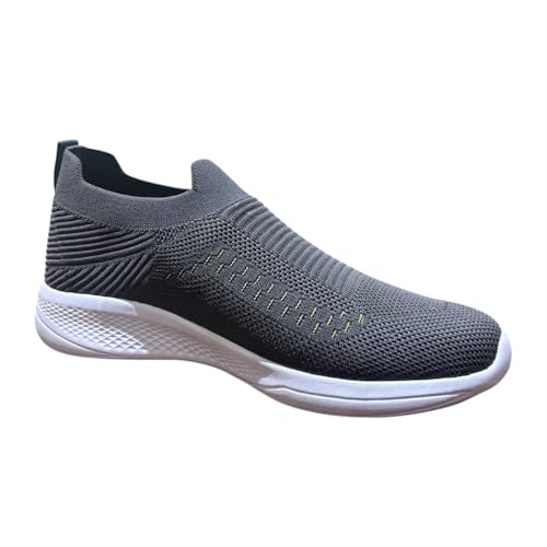 Image of Men's Slip-On Walking Shoes with Breathable Knit Mesh Upper | Lightweight Cushioned Sole Casual Sneakers | Sock-Style Flexible Comfort Shoes for Walking, Travel & Light Sports