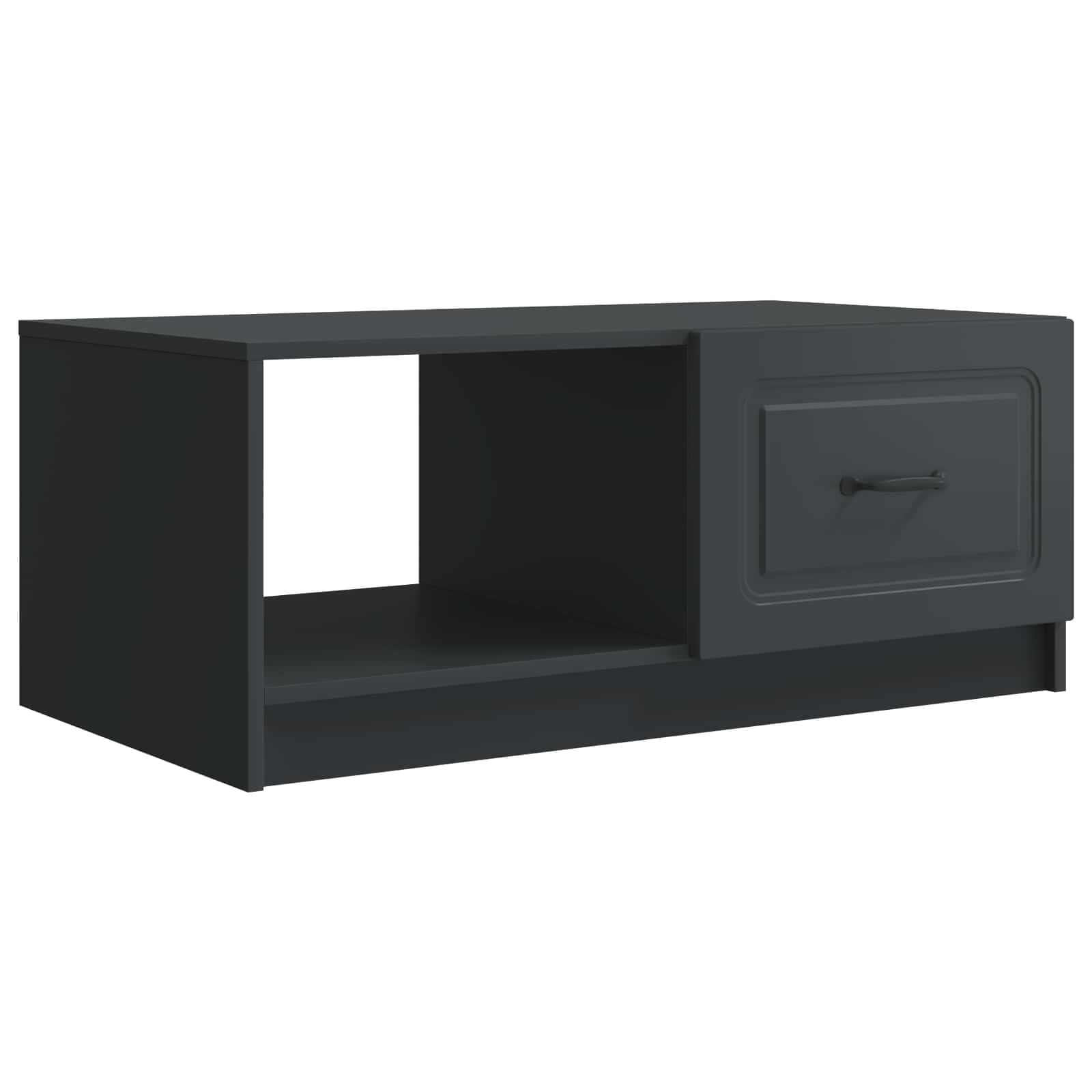 Table basse bois d'ingénierie noir design moderne salon meuble séjour multifonction