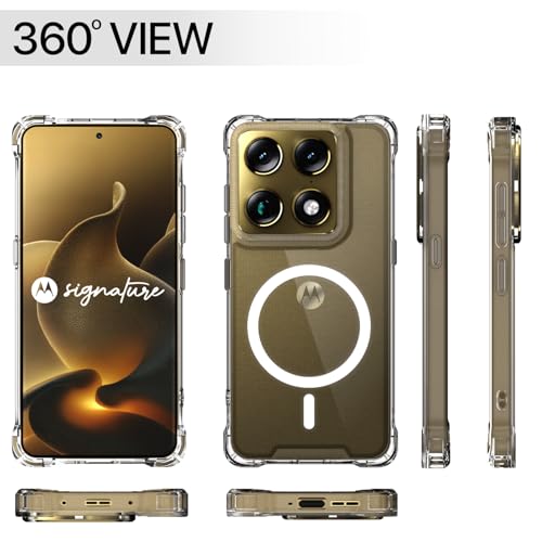 Image of Pikkme Back Cover for Motorola Moto Signature 5G Mag-Safe Shockproof PC + TPU Protective Case Magnetic Support Bumper Case (Transparent Mag-Safe)
