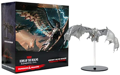 Dungeons & Dragons Icons of The Realms - Elemental Evil Silver Dragon Figure