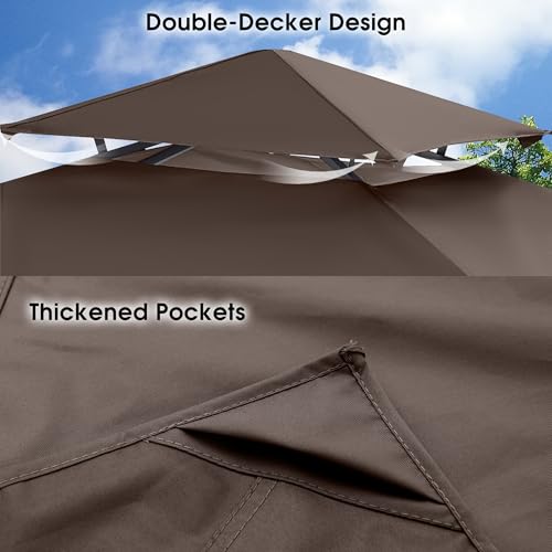 MASTERCANOPY Grill Gazebo Replacement Canopy Top for Model L-GG001PST-F (Brown) - Image 4