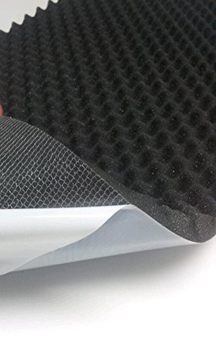 Akustikschaumstoff, Noppenschaumstoff, Selbstklebend Profilplatte, Dämmung 100cm x 50cm x (variant)) (100 x 50 x 2, Anth/Schwarz) Cover