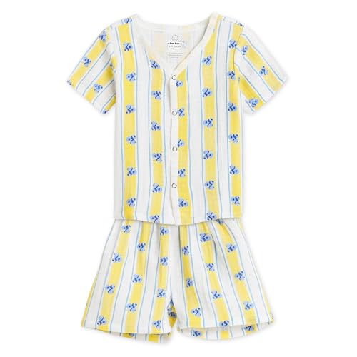 Image of The Boo Boo Club Kid'S 100% Muslin Organic Cotton Printed Button Shirt and Short Set | Half Sleeve Shirt | Summerwear Set | Kids Cothing Wear Set