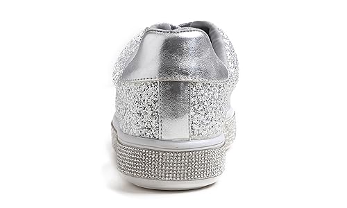 Image of FEVERSOLE Women's Fashion Sparkle Platform Rhinestone Party Holiday Wedding Sneakers