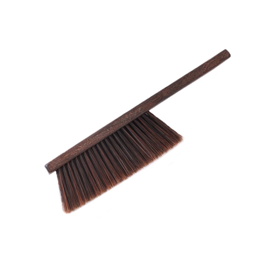 CTRLZS 1 PCS Hand Broom Cleaning Brushes Bathroom Cleaning Brush Soft Bristles Dusting Brush for Cleaning Car/Bed/Couch,Wooden Handle