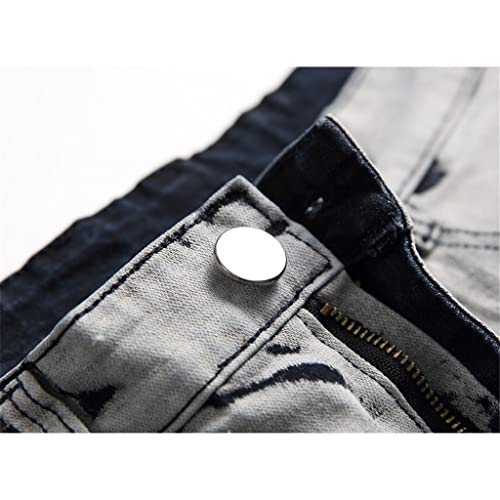 Jeans plus taille camouflage patchwork fit pour homme - 5