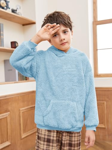 Image of Makkrom Boys Girls Sherpa Hoodies Fleece Hoodie Pullover Outfits for Kids