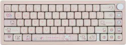 Cmokifuly Moa - Teclas De Perfil, Bonitas Teclas Personalizadas De Conejo, 144 Teclas, Teclas Pbt Dye-Sub Para Teclado Mecánico, Juego De Teclas De Tamaño Completo Conejo Rosa Cmokifuly Moa - Teclas De Perfil, Bonitas Teclas Personalizadas De Conejo, 144 Teclas, Teclas Pbt Dye-Sub Para Teclado Mecánico, Juego De Teclas De Tamaño Completo Conejo Rosa