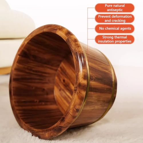 Baño de pies de madera profundo con tapa aislante L miniatura 4