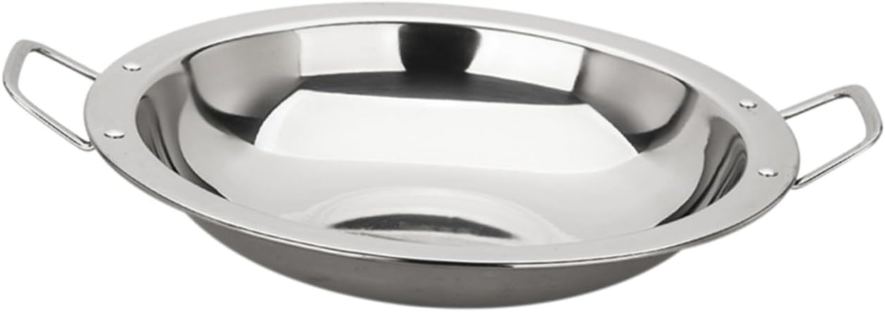 VOSAREA Stainless Steel Double Handle Paella Pan for Home Cooking