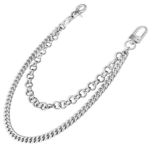 Image of Pants Chain for Men Women,Double Wallet Chain | Stainless Steel Chain for wallet,Heavy Duty Biker Pocket Chains and Jeans