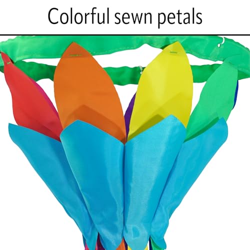 Manche à air fleur de lotus 96,5 cm décoration extérieure vent multicolore