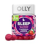 OLLY Sleep Gummy, 3 mg Melatonin, L-Theanine, Chamomile, Lemon Balm, Sleep Aid, Strawberry, 60 Count