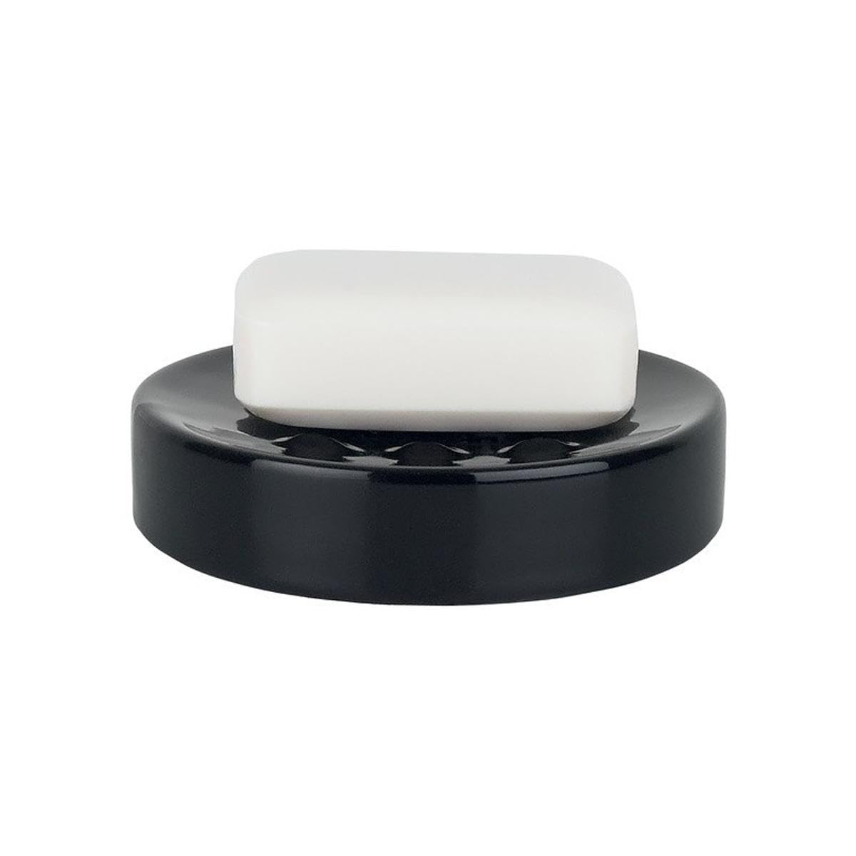 Spirella Tube Stoneware Soap Dish, Black