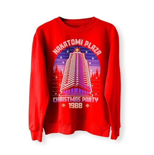 BlackMacaw Nakatomi Plaza Party 1988 Christmas Jumper, Sweater, Sweatshirt, Xmas Funny 80's Die Movie Bruce_RED_M
