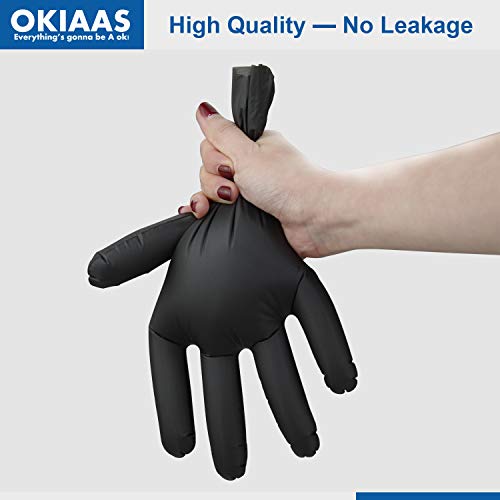 OKIAAS Black Disposable Gloves M|TPE Hybrid Plastic, Loose-Fitting, Latex Free|For Food Handling, Household Cleaning, Hair Dying and More|Medium, 100 Counts/Box
