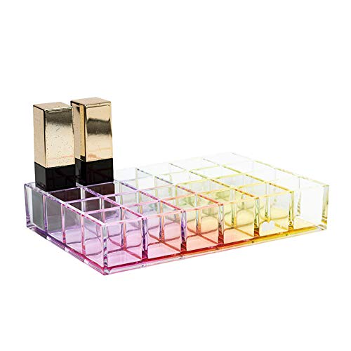 Moosy Life Lipstick Holder Organizer, 24 Spaces, Iridescent, Rainbow Series