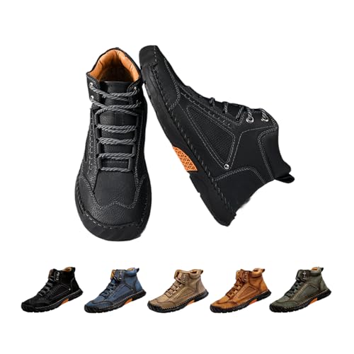 Sawbehind Men'S Comfortable Handmade Leather Boots, Sawbehind Men'S Boots Outdoor Wide Leather, Arch Support Ankle