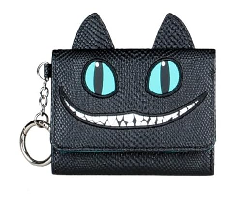 TCB Creations Alice Movie Wonderland Cat Trifold Black Clutch Wallet