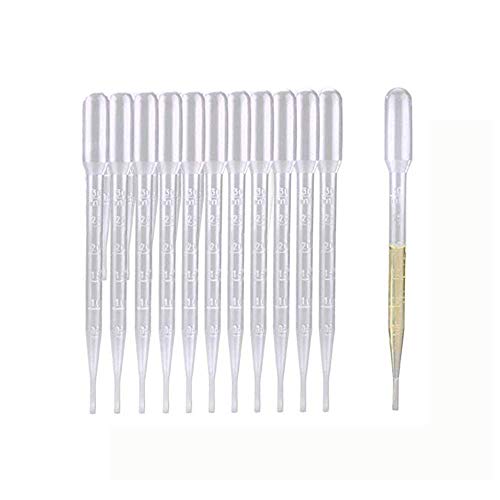 Image of 300PCS 3ML Plastic Transfer Pipettes,Disposable Graduated Transfer Pipettes Dropper for Essential Oil Mixture, Scientific Experiment, Make up Tool (Pack of 4)