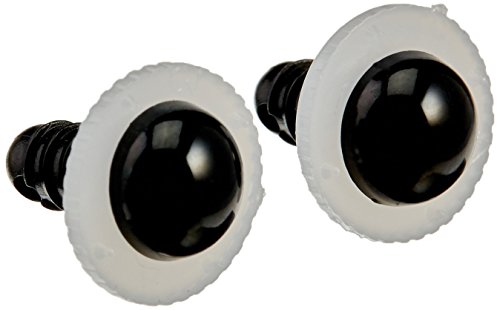 Darice 8-Piece 9mm Solid Black Eyes with Plastic Washers