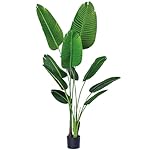 Bagari 5 Feet Artificial Bird of Paradise Palm Tree Potted Plant - Artificial Tree for Home Indoor Outdoor Office Decor (1 Pack)