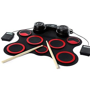 Elektronisch Drumstel 7-zijdige opvouwbare siliconen draagbare elektrische drumset voor beginners voor Kinderen en…