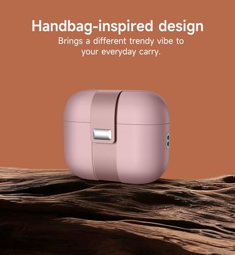 Image of SURITCH for AirPods Pro 2 / Pro Case, Magnetic Lock Bumper Cases Compatible with Airpods Pro 2nd / 1st Generation, Rugged Protective Cover with Stylish Hanging Lanyard Cases for Women Men, Pink